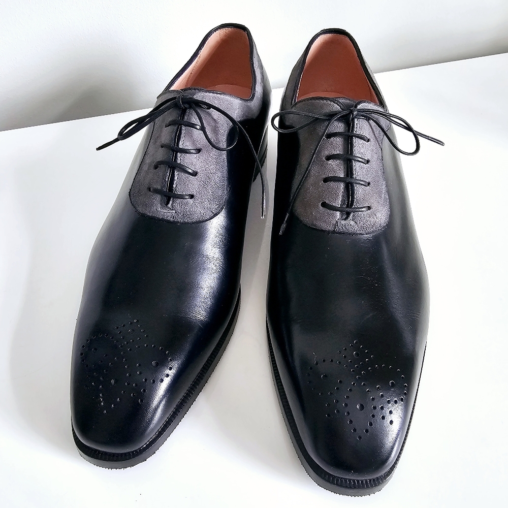 Aubercy mens oxford Larry black dress shoes